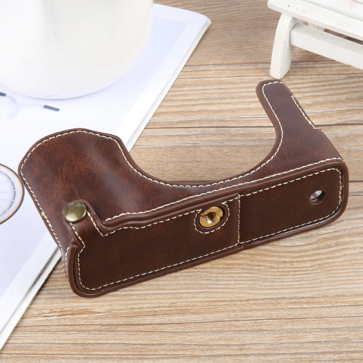 For FUJIFILM X100VI Glossy PU Leather Camera Half Case Base