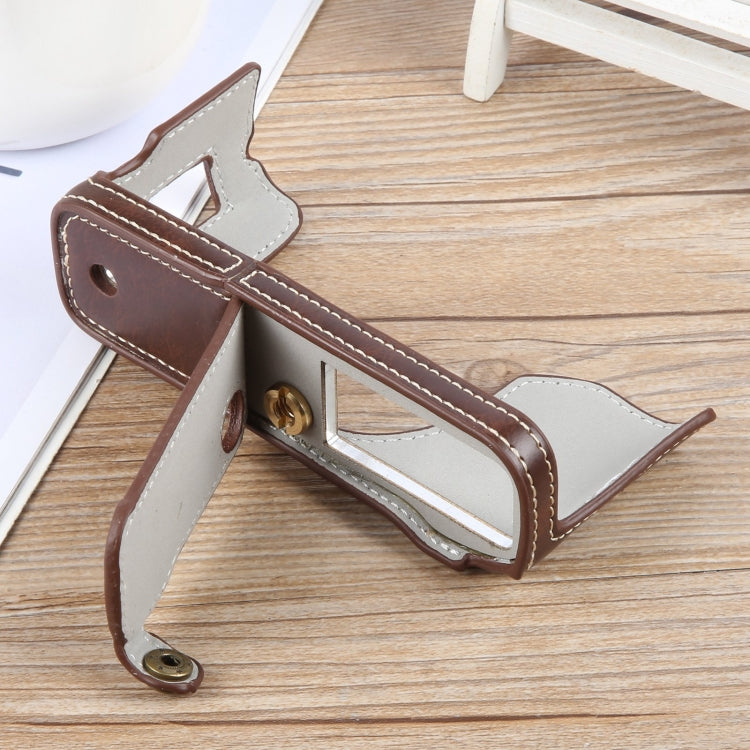 For FUJIFILM X100VI Glossy PU Leather Camera Half Case Base