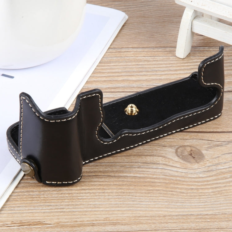 For FUJIFILM X-T5 Glossy PU Leather Camera Half Case Base
