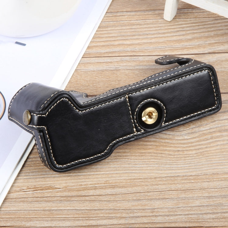 For FUJIFILM X-T5 Glossy PU Leather Camera Half Case Base