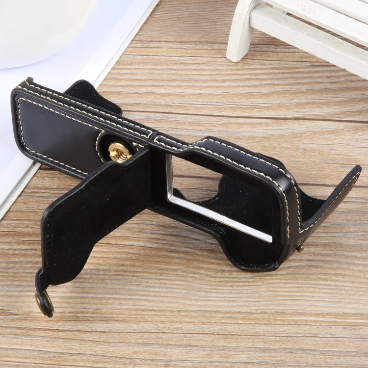 For FUJIFILM X-T5 Glossy PU Leather Camera Half Case Base