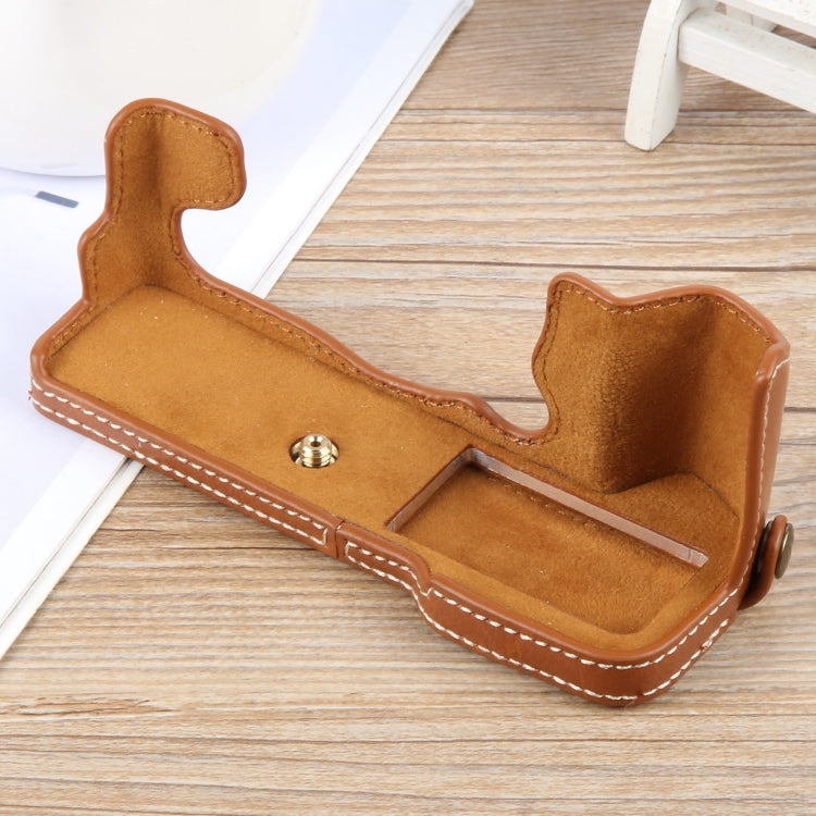 For FUJIFILM X-T5 Glossy PU Leather Camera Half Case Base