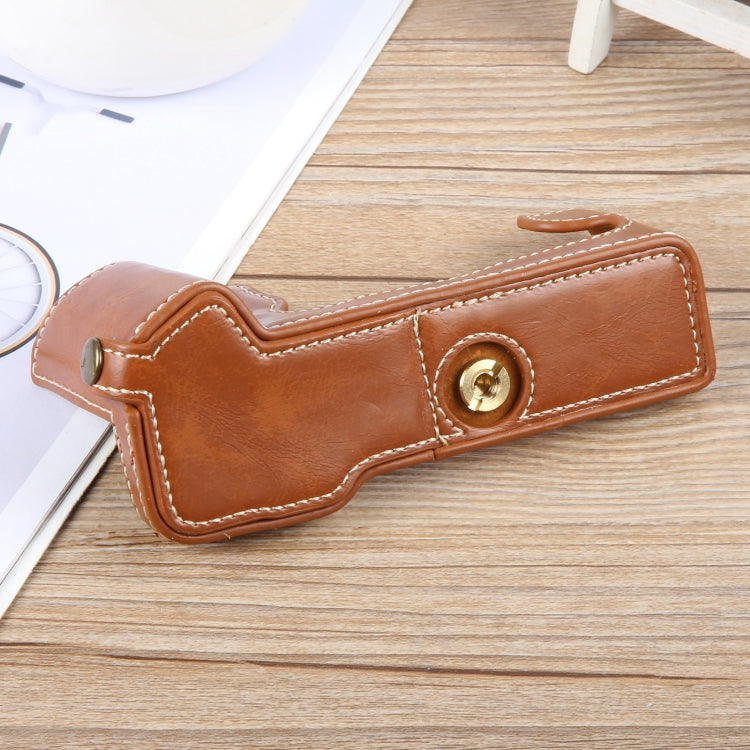 For FUJIFILM X-T5 Glossy PU Leather Camera Half Case Base