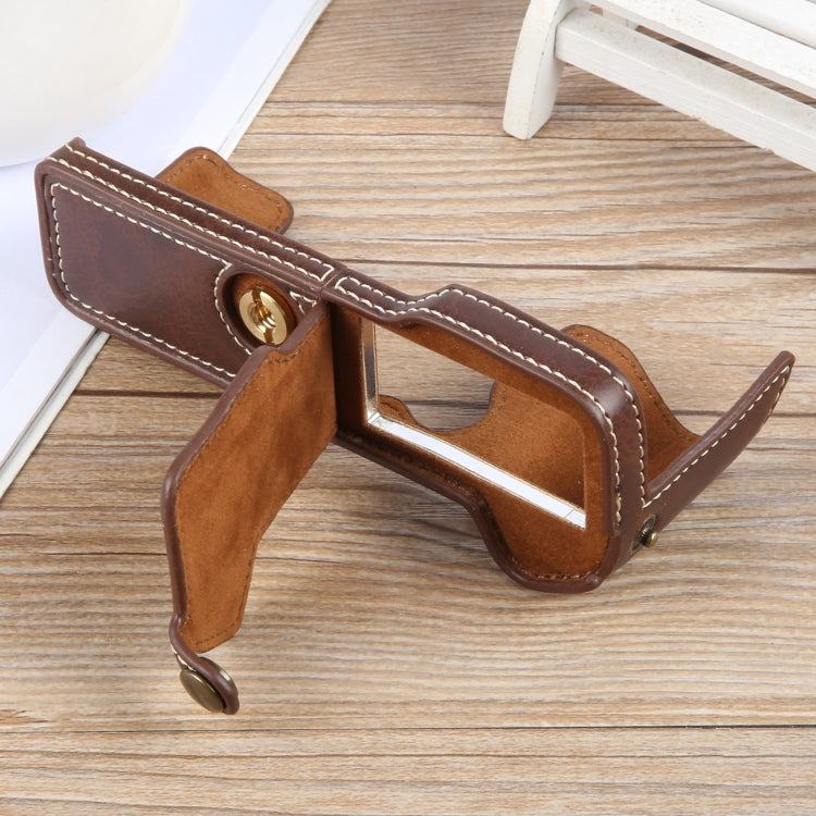 For FUJIFILM X-T5 Glossy PU Leather Camera Half Case Base