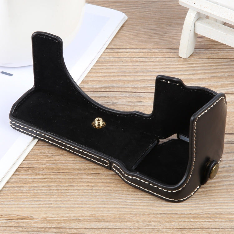 For Sony ILCE-7CM2 / Alpha 7C II Glossy PU Leather Camera Half Case Base
