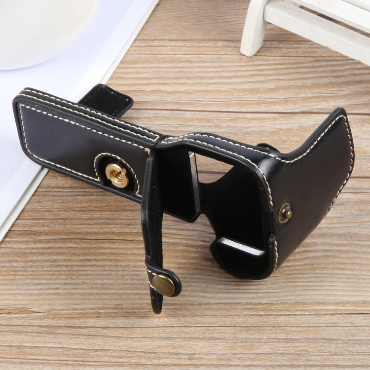For Sony ILCE-7CM2 / Alpha 7C II Glossy PU Leather Camera Half Case Base