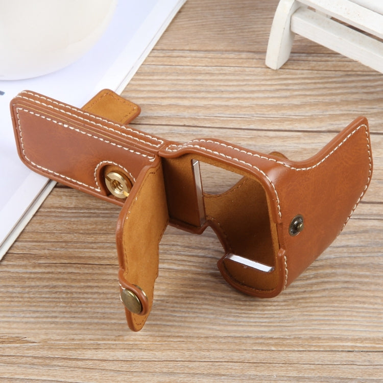 For Sony ILCE-7CM2 / Alpha 7C II Glossy PU Leather Camera Half Case Base