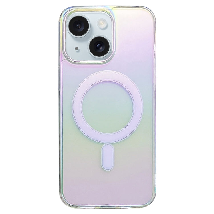 For iPhone 15 Plus Gradient Color MagSafe Airbag Full Coverage Phone Case - Rainbow