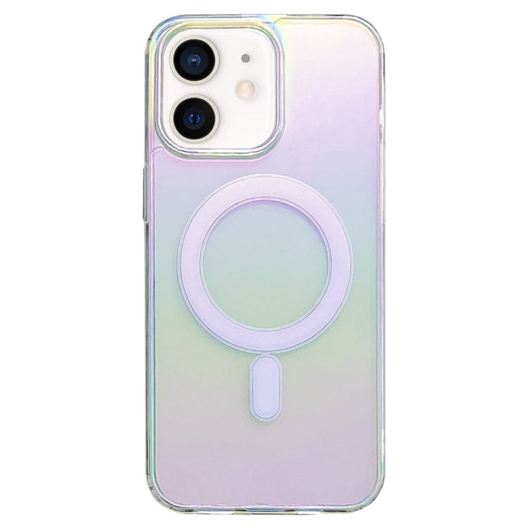 For iPhone 12 / 12 Pro Gradient Color MagSafe Airbag Full Coverage Phone Case - Rainbow