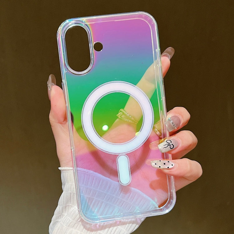 For iPhone 16 Gradient Color MagSafe Airbag Full Coverage Phone Case - Rainbow