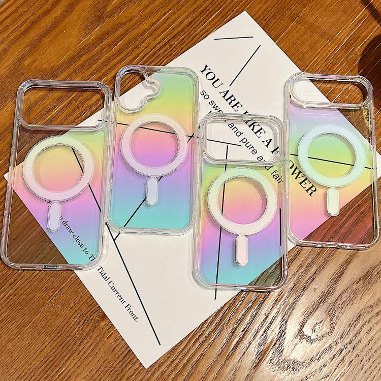 For iPhone Air Gradient Color MagSafe Airbag Full Coverage Phone Case - Rainbow
