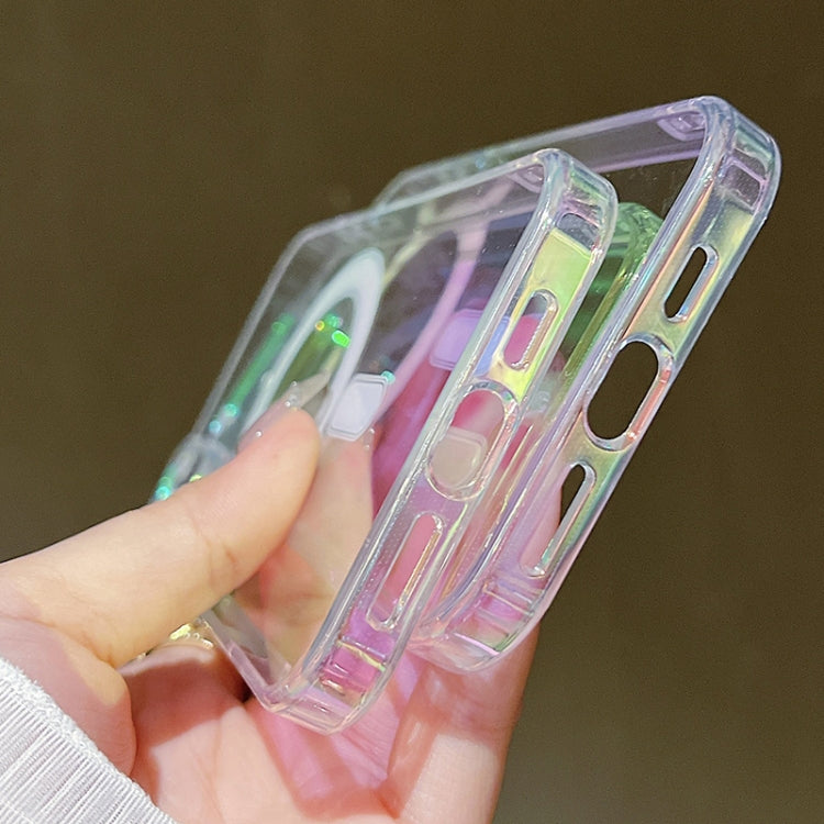 For iPhone 14 Gradient Color MagSafe Airbag Full Coverage Phone Case - Rainbow