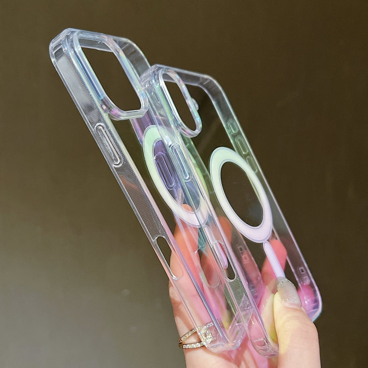 For iPhone 16e / 17e Gradient Color MagSafe Airbag Full Coverage Phone Case - Rainbow