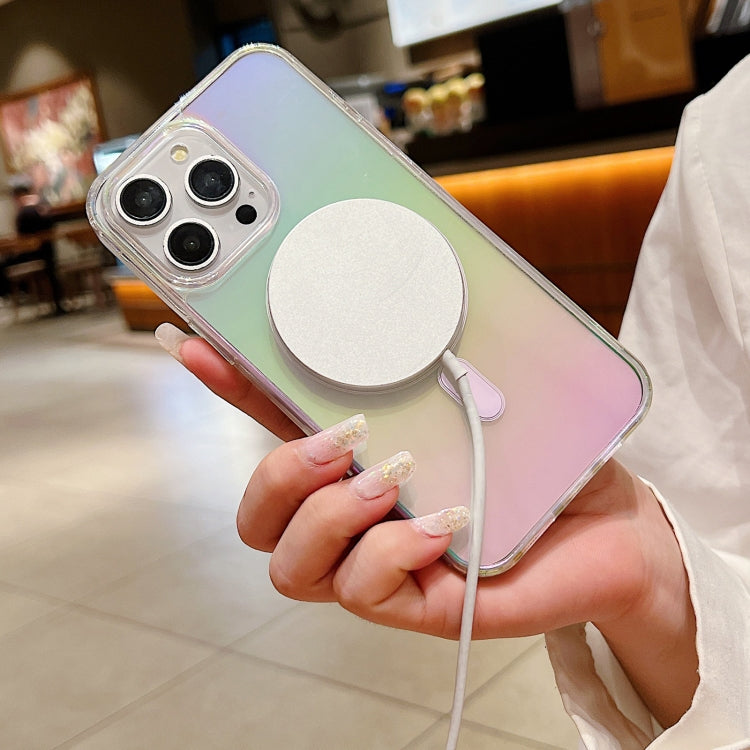 For iPhone 13 Pro Max Gradient Color MagSafe Airbag Full Coverage Phone Case - Rainbow