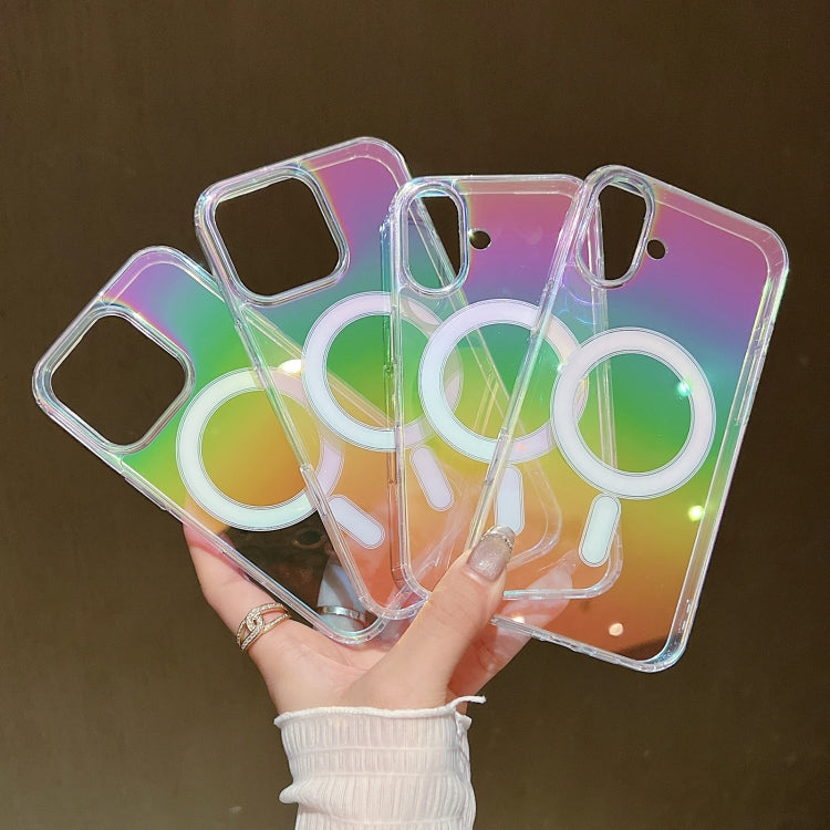 For iPhone 16e / 17e Gradient Color MagSafe Airbag Full Coverage Phone Case - Rainbow