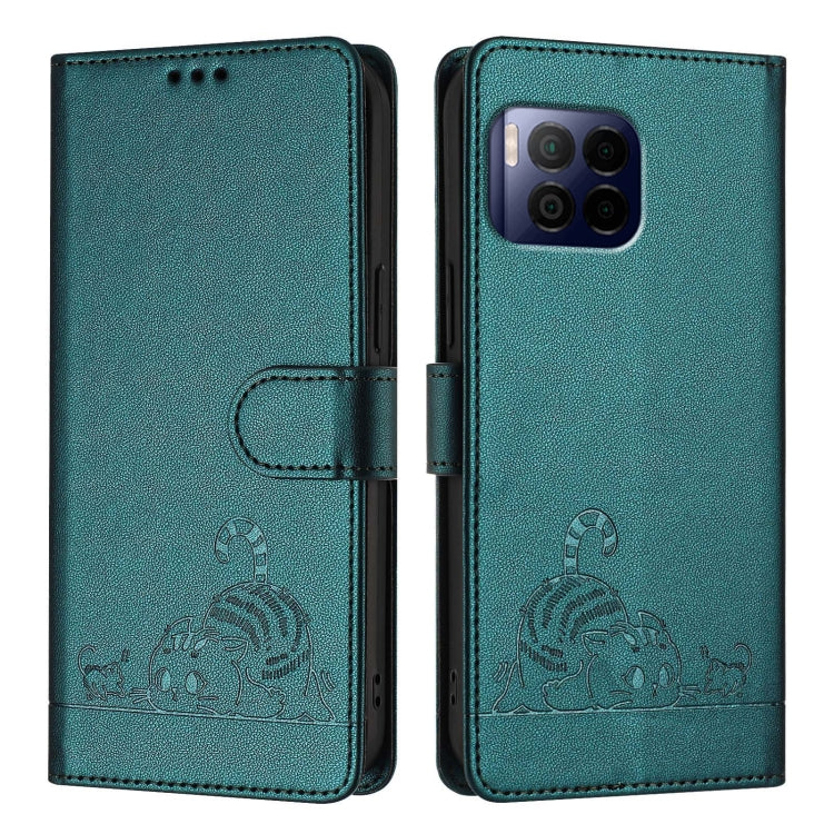For T-Mobile REVVL 7 Pro 5G Cat Rat Embossed RFID Leather Phone Case with Lanyard
