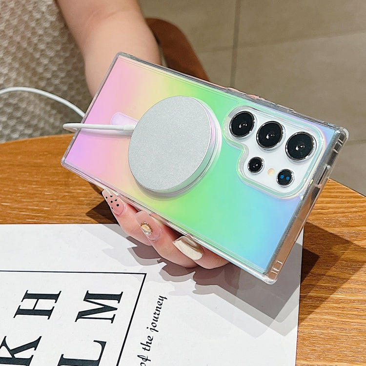 For Samsung Galaxy S24 FE 5G Gradient Color MagSafe Airbag Full Coverage Phone Case - Rainbow