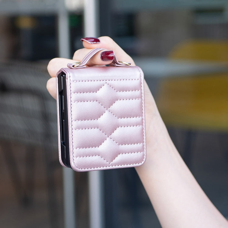 For Samsung Galaxy Z Flip3 V-shaped Crossbody Lanyard Leather Phone Case