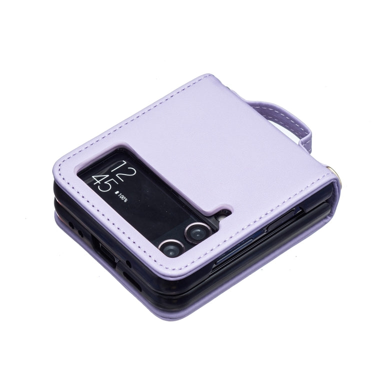 For Samsung Galaxy Z Flip3 Wave-shaped Crossbody Lanyard Leather Phone Case