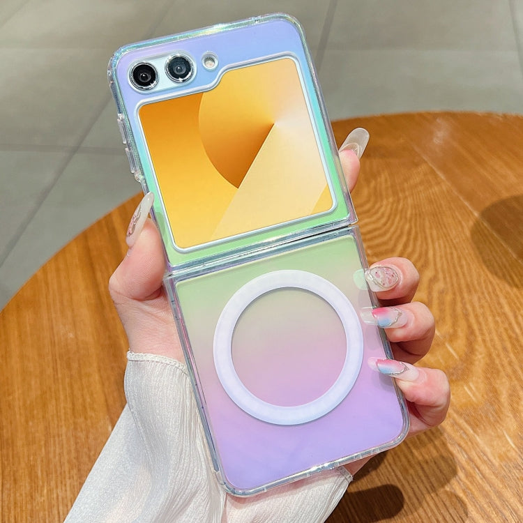 For Samsung Galaxy Z Flip6 Gradient Color MagSafe Airbag Full Coverage Phone Case - Rainbow