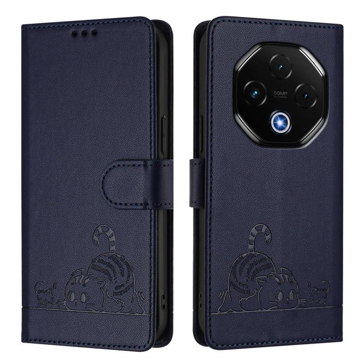 For Umidigi G100 Pro Cat Rat Embossed RFID Leather Phone Case with Lanyard