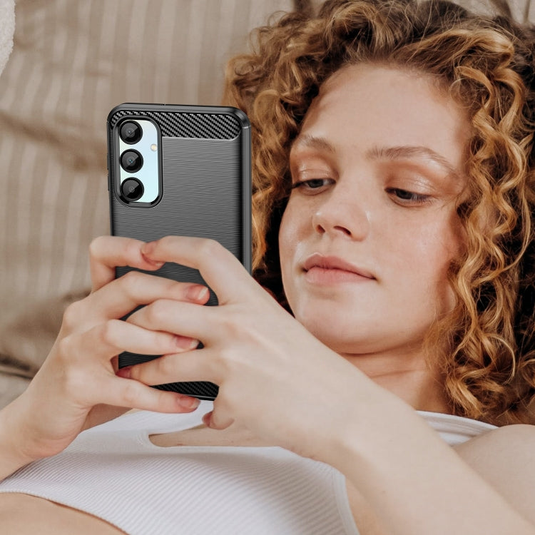 For Samsung Galaxy A56 5G Carbon Fiber Brushed Texture TPU Phone Case
