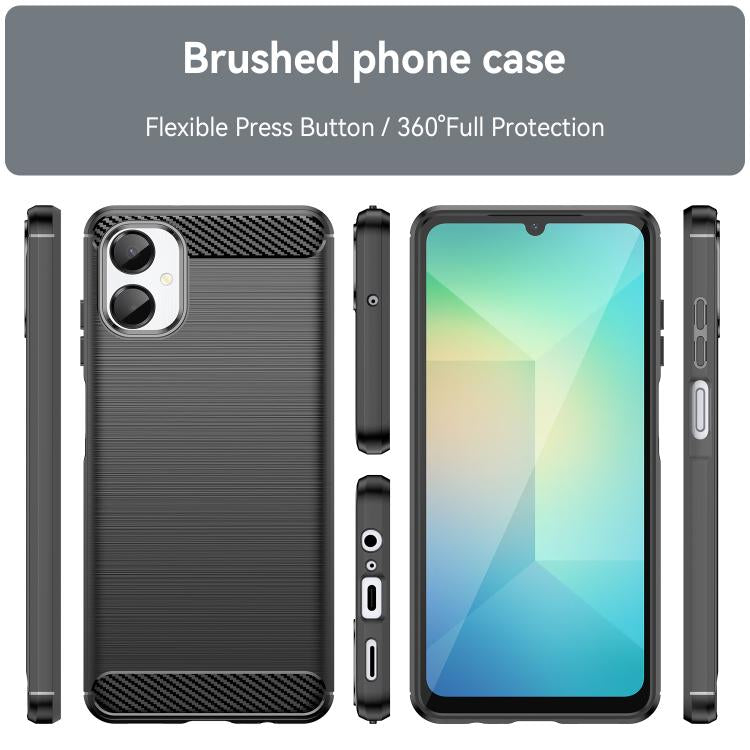 For Samsung Galaxy A06 5G Carbon Fiber Brushed Texture TPU Phone Case