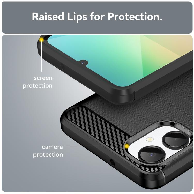 For Samsung Galaxy A06 5G Carbon Fiber Brushed Texture TPU Phone Case