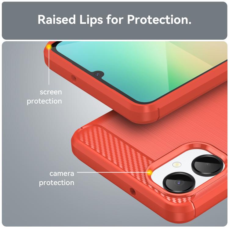 For Samsung Galaxy A06 5G Carbon Fiber Brushed Texture TPU Phone Case