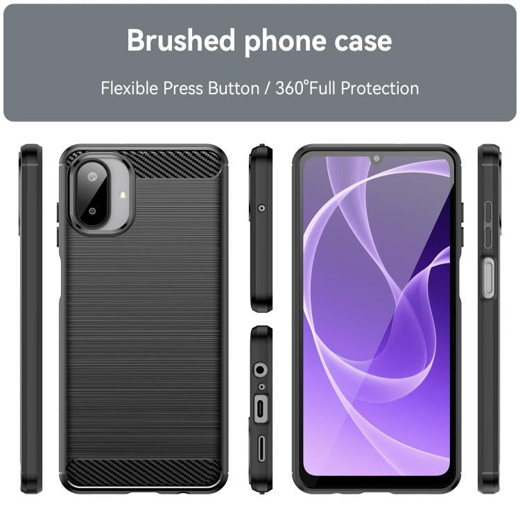 For Samsung Galaxy A07 4G Carbon Fiber Brushed Texture TPU Phone Case