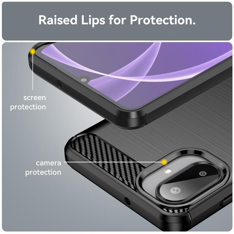 For Samsung Galaxy A07 4G Carbon Fiber Brushed Texture TPU Phone Case