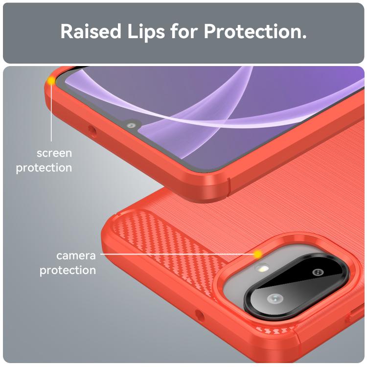 For Samsung Galaxy A07 4G Carbon Fiber Brushed Texture TPU Phone Case