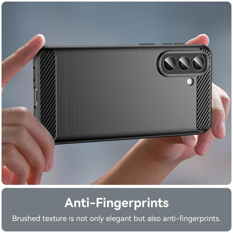 For Samsung Galaxy A57 5G Carbon Fiber Brushed Texture TPU Phone Case