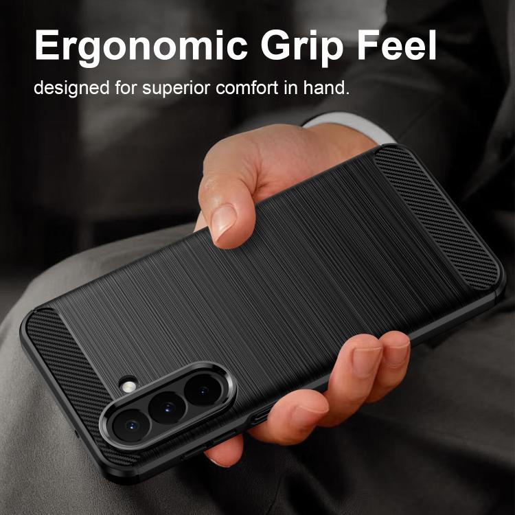 For Galaxy A27 5G Carbon Fiber Brushed Texture TPU Phone Case