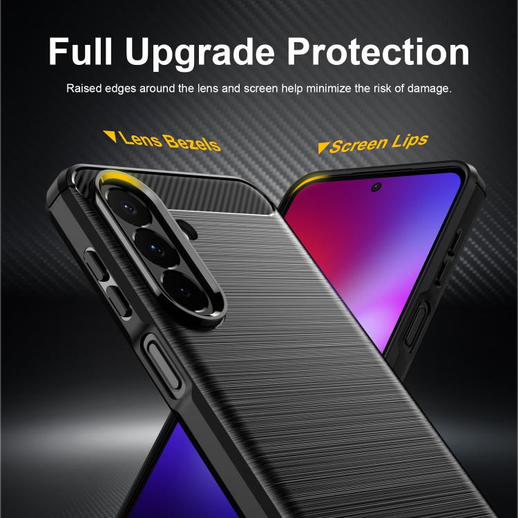 For Galaxy A27 5G Carbon Fiber Brushed Texture TPU Phone Case