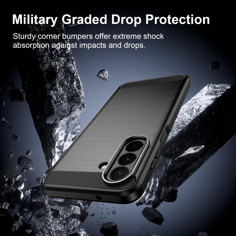For Galaxy A27 5G Carbon Fiber Brushed Texture TPU Phone Case