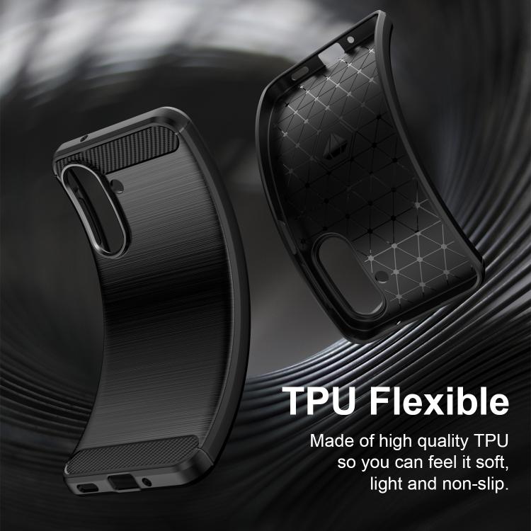 For Galaxy A27 5G Carbon Fiber Brushed Texture TPU Phone Case