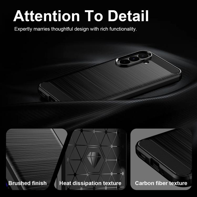 For Galaxy A27 5G Carbon Fiber Brushed Texture TPU Phone Case