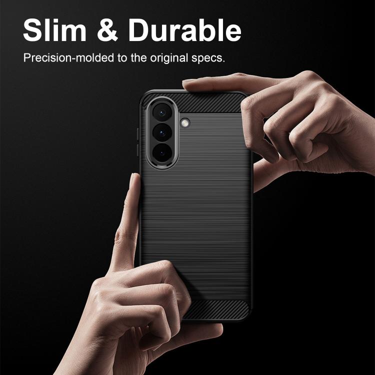 For Galaxy A27 5G Carbon Fiber Brushed Texture TPU Phone Case