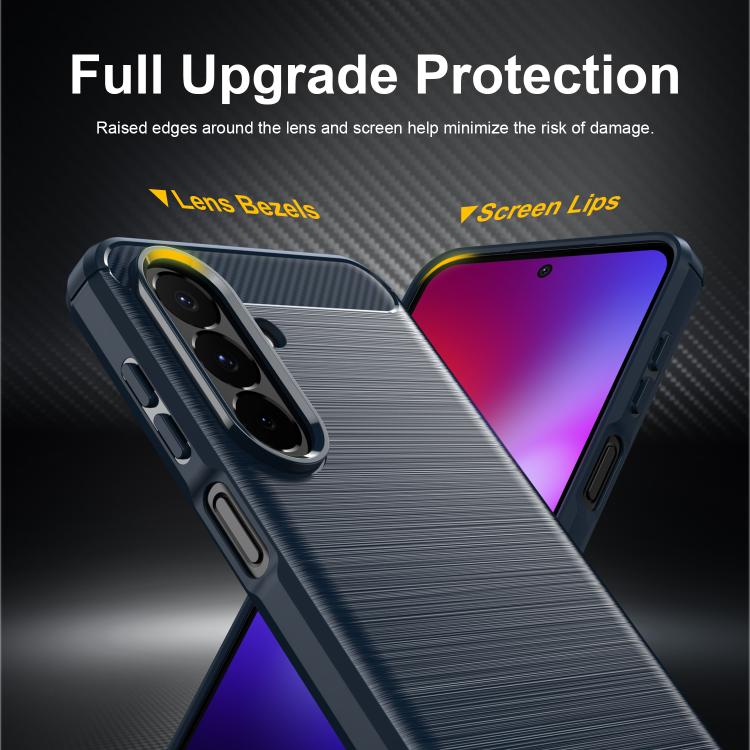 For Galaxy A27 5G Carbon Fiber Brushed Texture TPU Phone Case