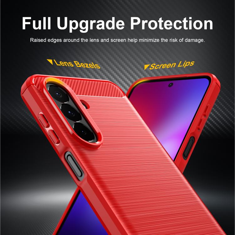 For Galaxy A27 5G Carbon Fiber Brushed Texture TPU Phone Case