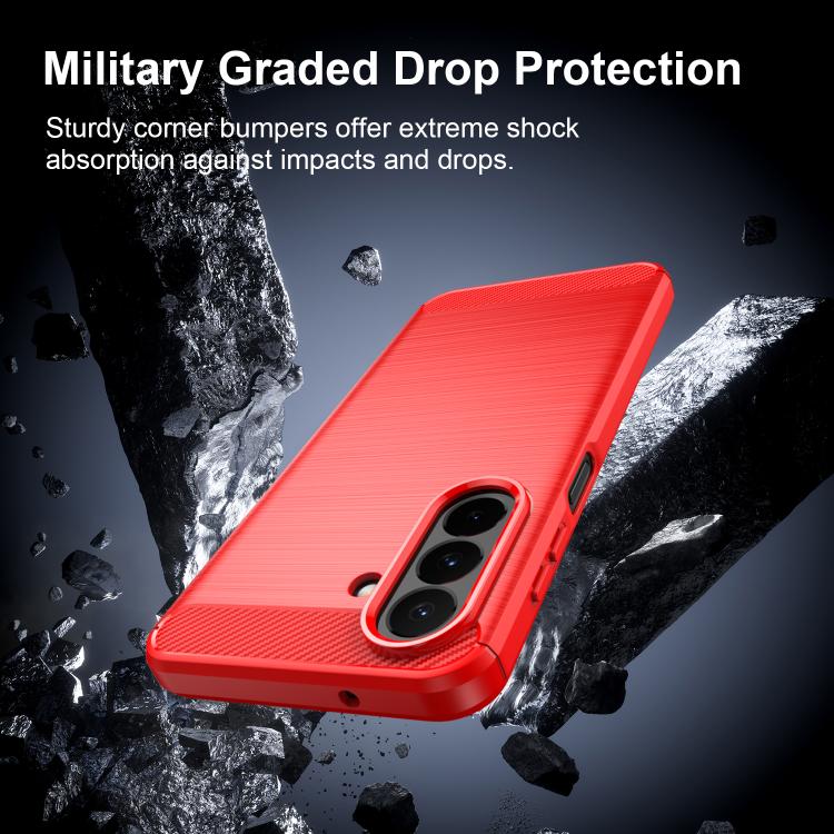For Galaxy A27 5G Carbon Fiber Brushed Texture TPU Phone Case