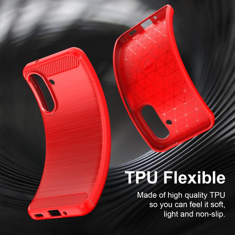 For Galaxy A27 5G Carbon Fiber Brushed Texture TPU Phone Case