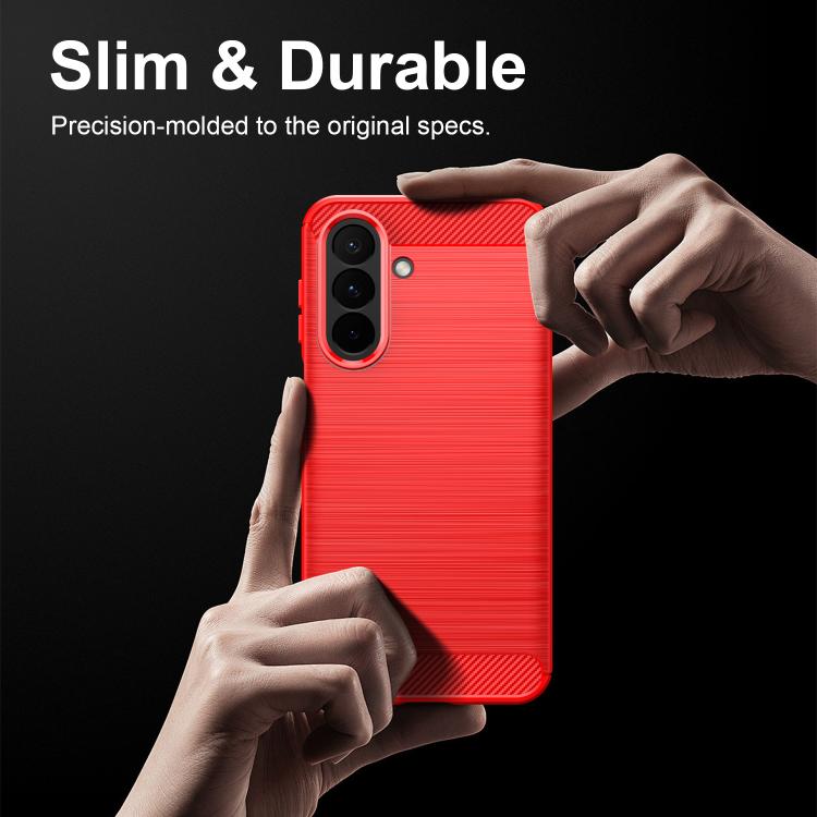 For Galaxy A27 5G Carbon Fiber Brushed Texture TPU Phone Case