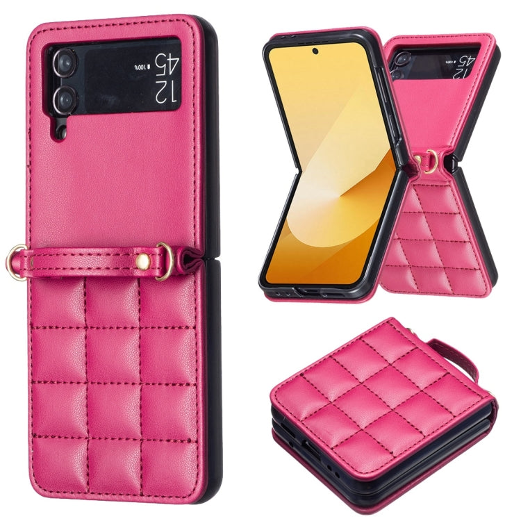 For Samsung Galaxy Z Flip3 Square-shaped Crossbody Lanyard Leather Phone Case