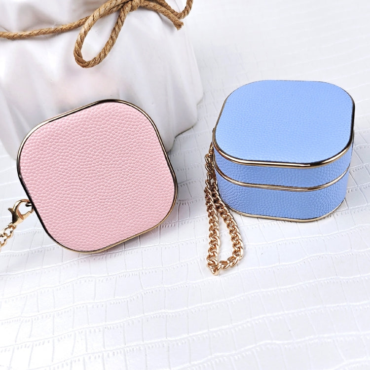 For Samsung Galaxy Buds2 / 2 Pro / Pro Litchi Texture Earbuds Box Leather Protective Case with Metal Bracelet