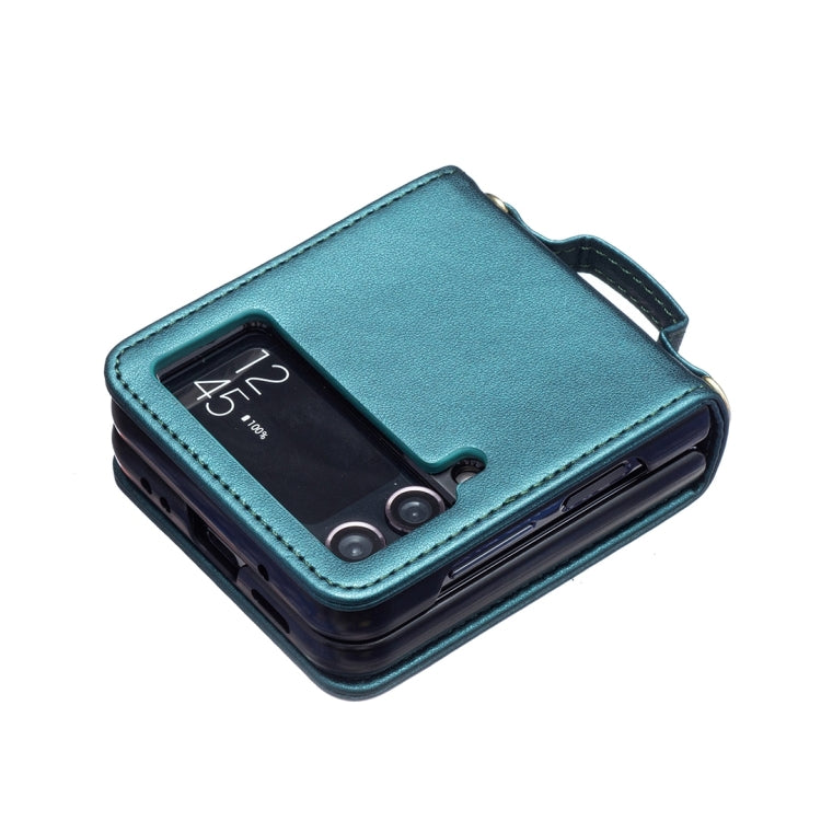 For Samsung Galaxy Z Flip4 Rhombus-shaped Crossbody Lanyard Leather Phone Case