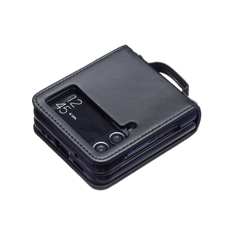 For Samsung Galaxy Z Flip3 Rhombus-shaped Crossbody Lanyard Leather Phone Case