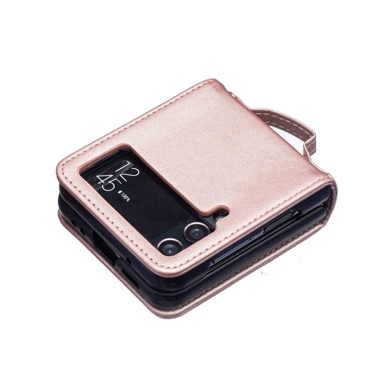 For Samsung Galaxy Z Flip3 Rhombus-shaped Crossbody Lanyard Leather Phone Case