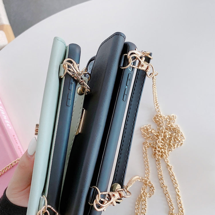 For iPhone 11 Pro Creative Solid Color Handheld Leather Case with Wallet & Chain